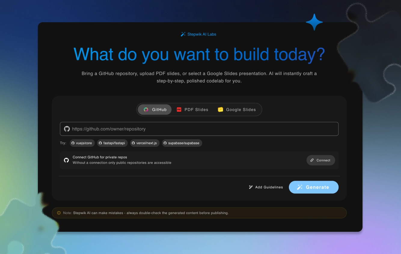 Agentic AI codelab generation preview
